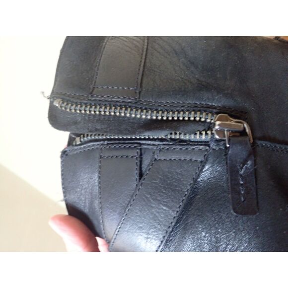 Sorel Joan of Arctic Wedge Women 10 Black Leather Hidden Heel Ankle Bootie - Picture 8 of 10